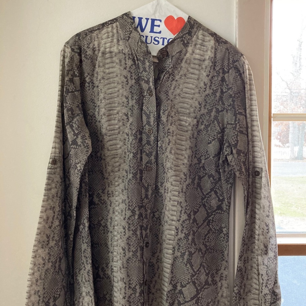 Michael Kors Snake Print Buttoned Blouse